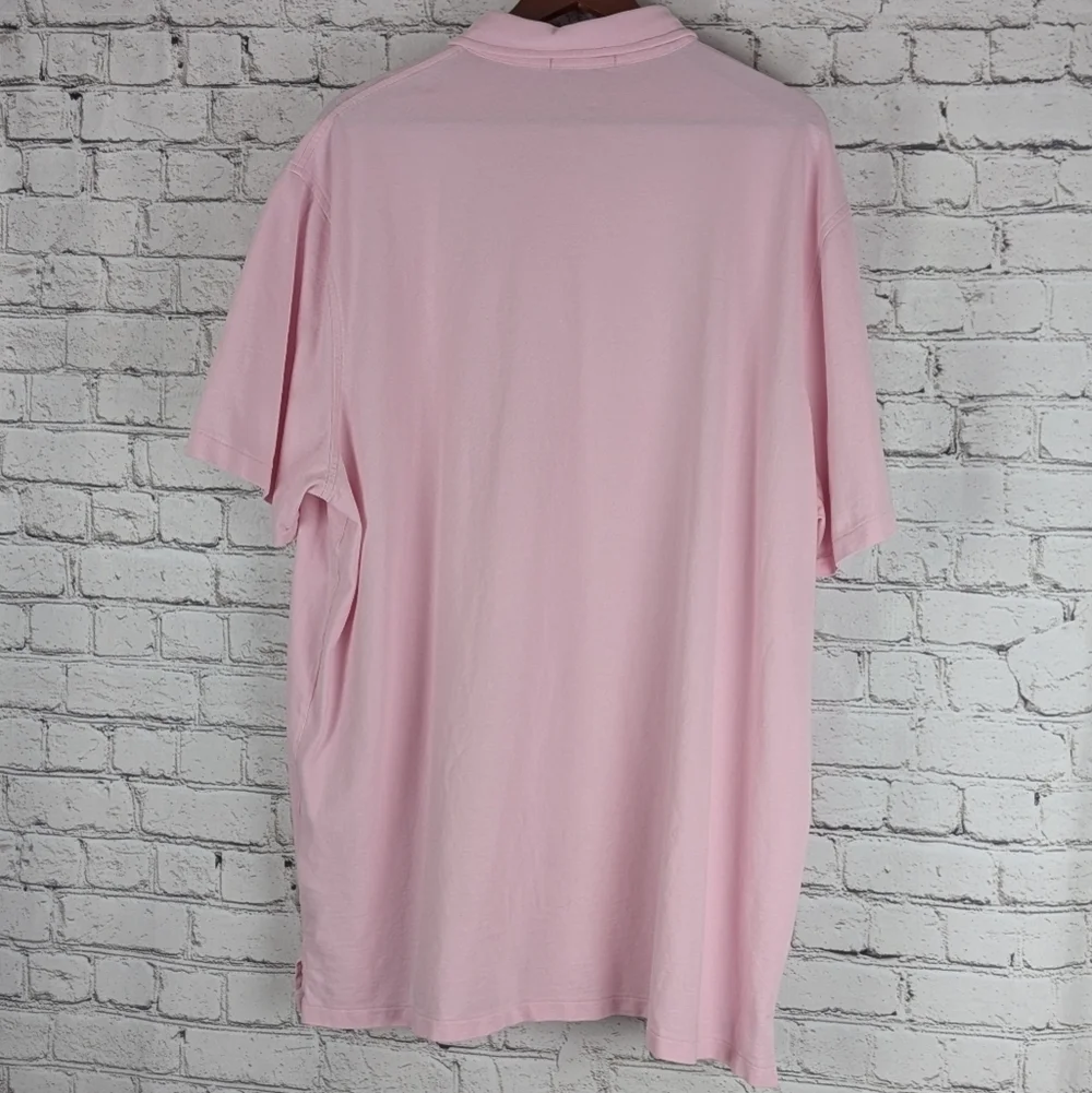 Pink Polo Ralph Lauren short sleeve three button pocket shirt, blue, tall